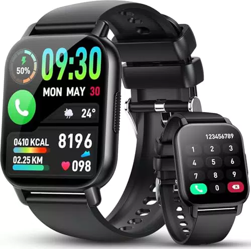 Smartwatch für Damen und Herren mit Telefonfunktion, 1,85'' HD Display, IP68 wasserdicht