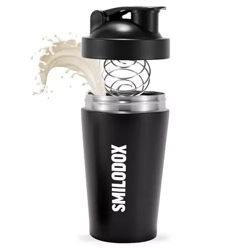 SMILODOX Edelstahl Shaker für Proteinshakes – Fitness Blender Bottle