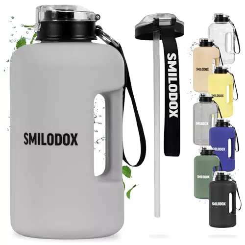 SMILODOX Trinkflasche 2,2 Liter - BPA-frei Sportflasche für Fitness und Outdoor