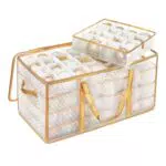 SONGMICS Aufbewahrungsbox für Weihnachtskugeln, 128 Fächer, Kunststoff, RFB029A01