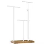 SONGMICS Schmuckständer 2-in-1 mit höhenverstellbaren T-Stangen und Tablett, JJS016W01