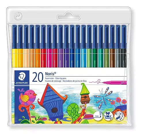 STAEDTLER Noris Club 326 WP20 Filzstifte – Hochwertige, stabile Spitze für Kinder