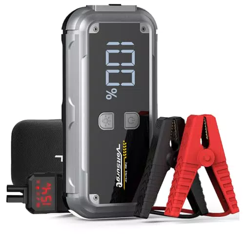 Starthilfe Powerbank 5000A – Tragbare Auto Starthilfe mit USB 3.0 und LCD Bildschirm