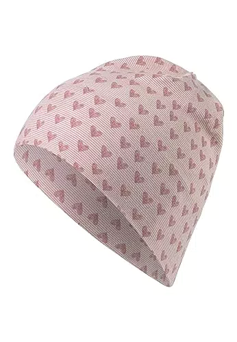 Sterntaler Baby Mädchen Beanie mit Herzen - Kinderbeanie aus Jersey in Rosa