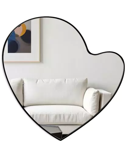 SUMGAR Herzförmiger Wandspiegel für Badezimmer und Wohnzimmer - Ästhetische Dekoration