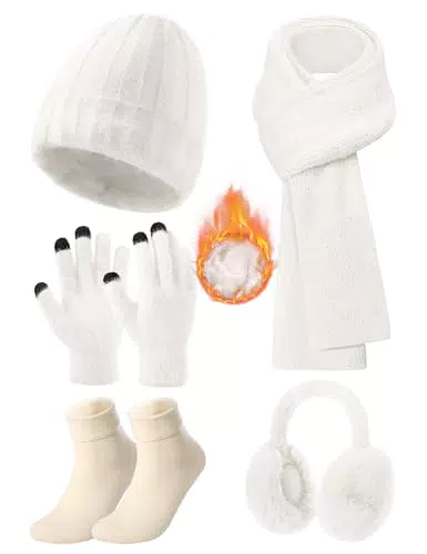 Svanco Damen Winterset: Mütze, Schal, Handschuhe und Ohrenschützer