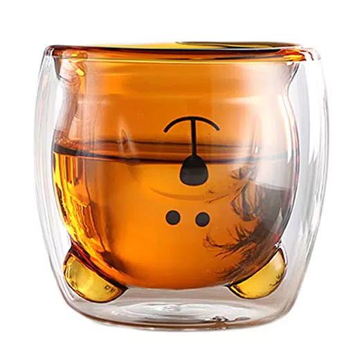 Sweet Coffee Tassen - Doppelt isolierte Glasbecher mit Bären- und Panda-Motiv
