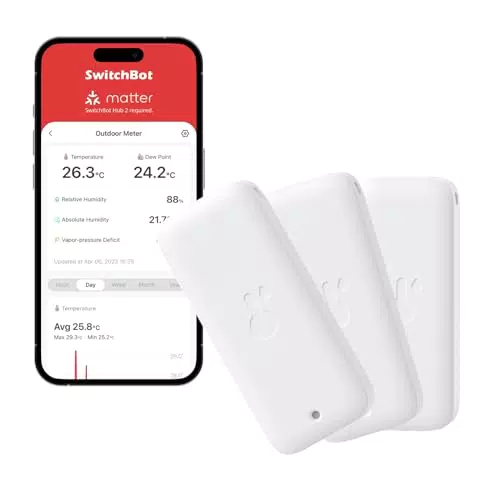 SwitchBot Hygrometer Thermometer IP65 für Innen und Außen mit Bluetooth Sensor