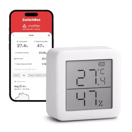 SwitchBot Thermometer Hygrometer - Digitales Bluetooth Thermo-Hygrometer mit App