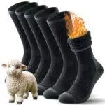 TANSTC Merino Thermosocken Damen und Herren, gepolstert, rutschfest, dicke Wollsocken
