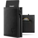 TENBST Geldbörse Herren mit RFID Schutz, Slim Wallet mit Münzfach und Magnetverschluss