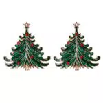 TENDYCOCO Vintage Weihnachtsbaum Brosche mit Strass für Winterfeiern
