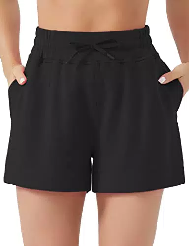 THE GYM PEOPLE Damen Laufshorts Atmungsaktive Sporthose hohe Taille für Fitness