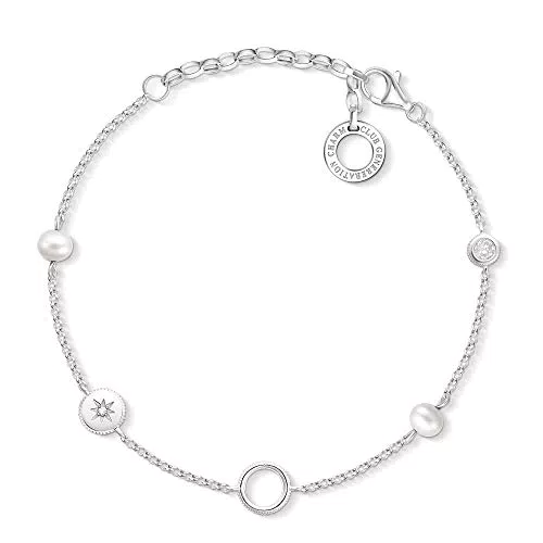 Thomas Sabo Damen-Charm-Armband Farbige Steine 925er Sterlingsilber X0274-965-7-L19v