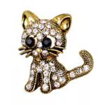 Tinksky Vintage Katze Strass Brosche für Frauen und Mädchen – Dekorative Pin