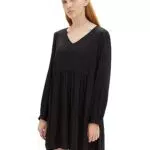 TOM TAILOR Denim Damen 1038152 Kleid mit Volant & V-Ausschnitt