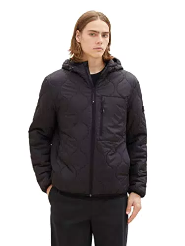 TOM TAILOR Denim Herren 1036187 Quilted Steppjacke mit Kapuze