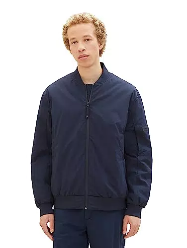 TOM TAILOR Denim Herren 1037382 College Bomberjacke mit wasserabweisender Funktion