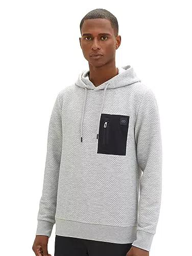 TOM TAILOR Herren Hoodie mit feiner Struktur - Modell 1037861