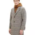 TOM TAILOR Herren 2-in-1 Karo Wollmantel mit abnehmbarer Innenjacke