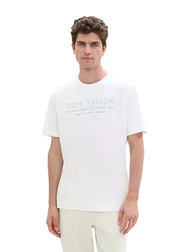 TOM TAILOR Herren Basic T-Shirt mit Logo