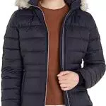 Tommy Hilfiger Damen Daunenjacke mit Fellkragen für den Winter