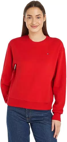 Tommy Hilfiger Damen Sweatshirt mit Flaggenmotiv ohne Kapuze