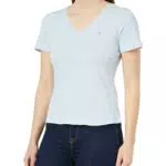 Tommy Jeans Damen T-Shirt Kurzarm TJW Slim Soft V-Neck Tee