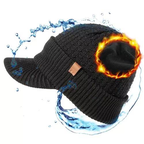 TOP-EX Merinowolle Wintermütze Herren Damen, wasserdichte Beanie für Outdoor-Sport