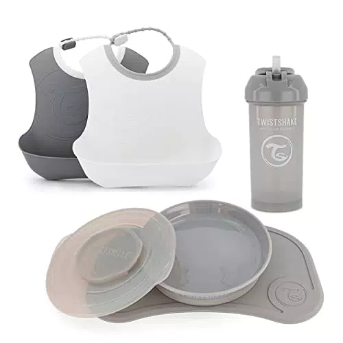 Twistshake Babygeschirr-Set für die Entwöhnung – Silikon-Tischset und Kinderteller