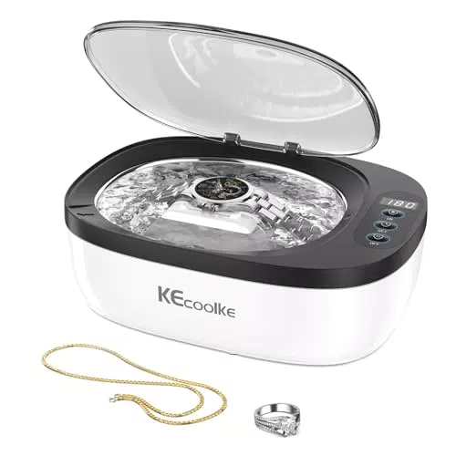KECOOLKE Ultraschallreinigungsgerät mit digitalem Timer für Brillen und Schmuck