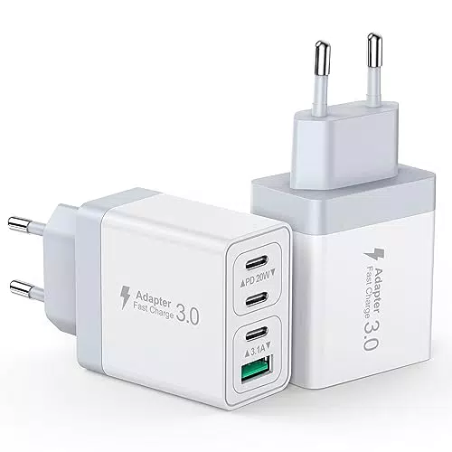 Anker USB Ladegerät 4-Port 40W Schnellladegerät mit USB C und USB A PD 3.0