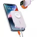 VEGER Mini Power Bank 20W PD mit integriertem Apple Kabel und USB-C Anschluss