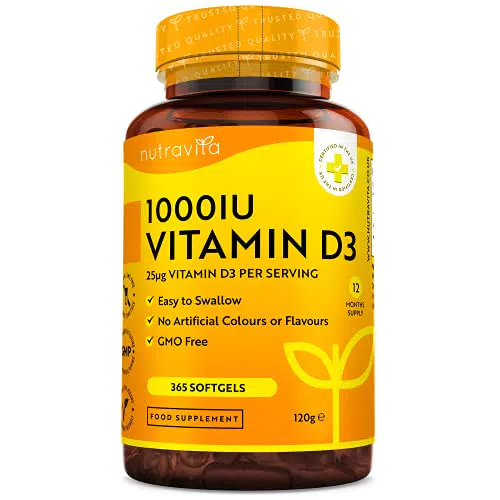 Vitamin D3 1000 I.E - Hochdosierte Kapseln für Knochen, Zähne und Immunsystem