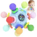 VORENUS Beißring und Greifball für Babys, Montessori Motorikspielzeug Rassel