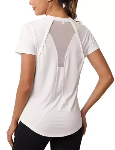 Wayleb Sport T-Shirt Damen Rundhals Kurzarm Activewear für Fitness und Yoga