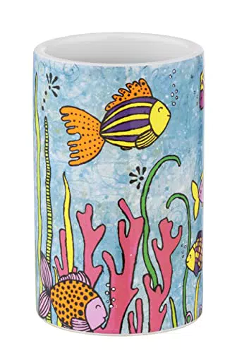 WENKO Zahnputzbecher Rollin'Art Ocean Life – Zahnbürstenhalter aus Keramik