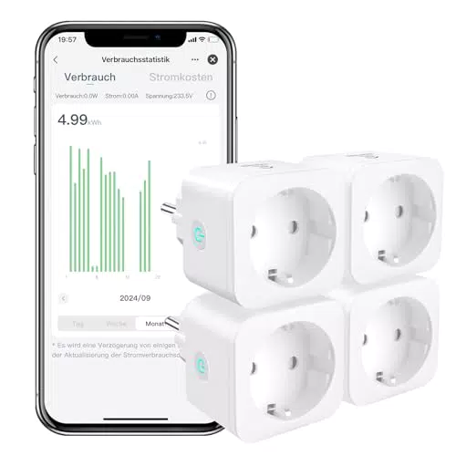 WLAN Smart Steckdose EIGHTREE, Alexa Steckdose 4er Pack