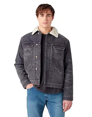 Wrangler 124MJ Sherpa Denim Jacket für Herren – Stylische Jeansjacke