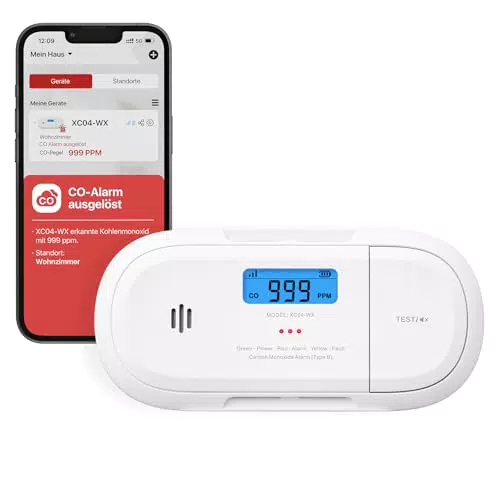 X-Sense Kohlenmonoxidmelder mit WLAN und Push-Benachrichtigungen, XC04-WX
