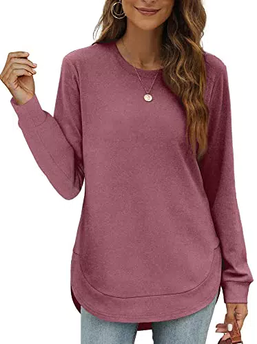 XIEERDUO Damen Sweatshirt Pullover Langarm Herbst Winter Elegant Tunika