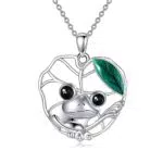 YAFEINI Frosch Halskette mit Lotusblatt Anhänger – Schmuck für Damen und Mädchen