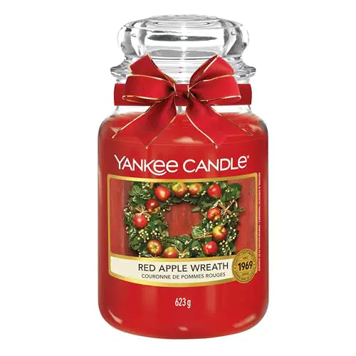 Yankee Candle Duftkerze im Glas Red Apple Wreath Kerze mit langer Brenndauer bis zu 150 Stunden Perfekte Geschenke für Frauen