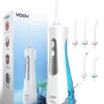 YOOY Kabellose Munddusche IPX7 – Elektrischer Oral Irrigator mit 3 Modi und 5 Düsen