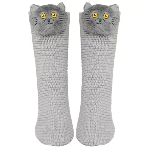 ZAKASA Kuschelsocken Damen - Warme Haussocken mit Noppen und Tiermuster