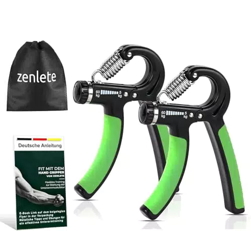 Zenlete Profi Fitness Handtrainer - Einstellbarer Fingertrainer für mehr Griffkraft