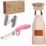 ZLemma Kindermesser-Set mit Schürze und Kochmütze für Kinderkochen