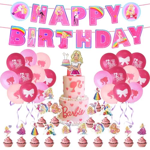 Barbie Luftballons Set für Kindergeburtstag – Prinzessin Dekoration