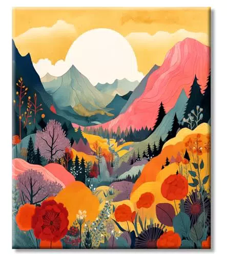 77iiAii Malen nach Zahlen für Erwachsene – DIY Ölgemälde Landschaft 40x50cm