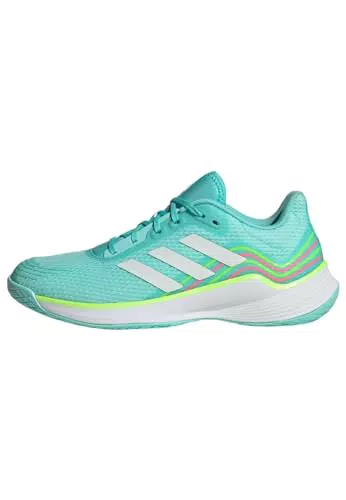 adidas Damen Novaflight Volleyball Shoes-Low, FTWR White/Silver met./FTWR White